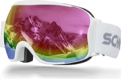 Produktbild von Schnorr Skibrille Kryos Weiß Pink (S2) | Full REVO verspiegelt, Anti-Fog, UV400, 45 mm Band