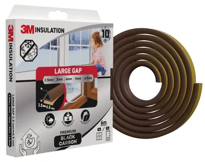 Produktbild von 3M Fenster- und Türdichtung Braun 6 m, für Spalten 2,5-6,5 mm