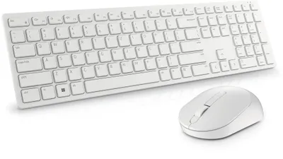 Image de Dell Pro KM5221W - Ensemble clavier et souris - sans fil - 2,4 GHz - QWERTY - US International - blanc
