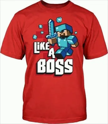 Image de Minecraft Like A Boss Kinder T-Shirt 110/116 Rot
