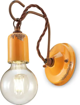 Obrázek produktu pro Nástěnné svítidlo kovové E27 V: 18 cm žluté Shabby Antique Vintage