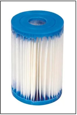 A single swimming pool filter cartridge is shown against a white background.