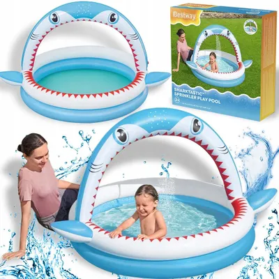 Produktbild von Bestway Kinderplanschbecken mit Wassersprühfunktion Hai