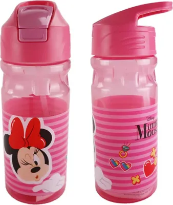 Produktbild von Disney Minnie Maus Trinkflasche Flasche 500 ml Griff Strohhalm
