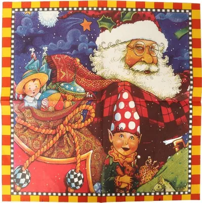 Produktbild von Ein Set Papierservietten in Form des Weihnachtsmanns