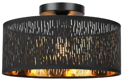 Deckenleuchte schwarz Ø 30 cm E27 Stoffschirm modern
