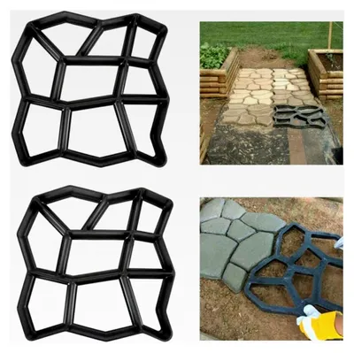 Produktbild von 2 Stück Betonform Schwarz für DIY Pflaster aus Kunststoff