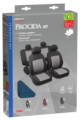 Produktbild von LAMPA Procida Sitzschonbezug Vorne und Hinten Polyester Schwarz Blau Sitzbezug