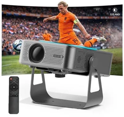 Zdjęcie produktu dla Projektor Beamer – Przenośny – 320 lumenów (ANSI) – Rozdzielczość 1080P Full HD – LED – Projektor do kina domowego