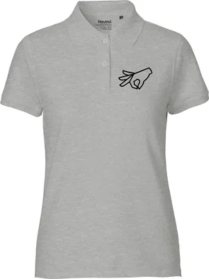 Produktbild von Huuraa Damen Polo Shirt Reingeguckt Hand S Sport Grey Bio Baumwolle Fairtrade Poloshirt Geschenkidee