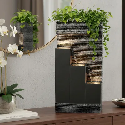 Obrázok produktu pre Fontána BK845 s LED osvetlením Záhradná fontána s dekoratívnym umývadlom Vnútorná fontána