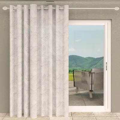 Gardine mit Ösen für Erker, 280 x 250 cm, taupe
