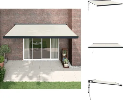 Image de vidaXL Marquise rétractable Crème 4,5x3 m Tissu et aluminium - Marquises