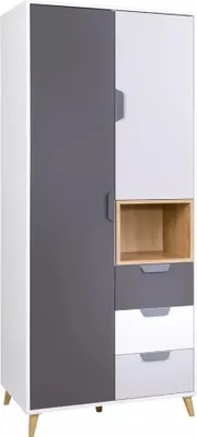 Produktbild von 2D Garderobe Reko 2 Weiss/Graphit/Grau