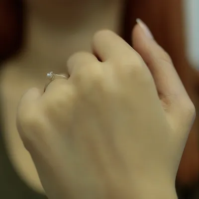 Produktbild von 0,16 Carat Diamant Solitär Antragsring 14 Karat Weißgold - 52 (16,50 mm)