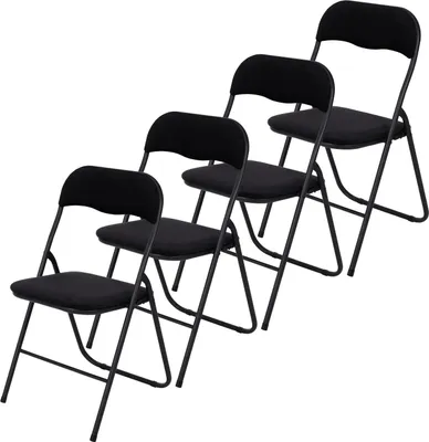 Produktbild von Infinity Goods Klappstühle – 4er-Set – Klappstühle – Samt – Esszimmerstühle – Klappstühle – 43 x 47