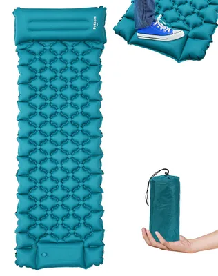 Produktbild von Peviasot Camping Isomatte, Isomatte Camping Aufblasbar, 8.5cm Dicke Isomatten Camping Ultraleicht mit Kissen Isomatte Selbstaufblare Schlafmatte für Camping Wandern Strand, wasserdichte & Faltbare, 192 x 60 x 8.5cm,blau