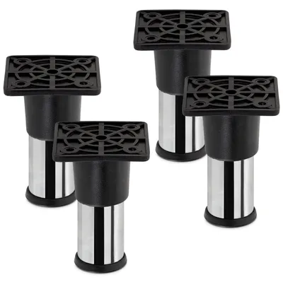 Produktbild von SOTECH Möbelfuß Alfa Ø 25 mm Höhe 70 mm Chrom poliert – höhenverstellbarer Sockelfuß, Stahl (4 Stück)