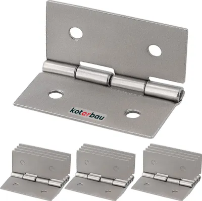 Produktbild von KOTARBAU® 12er Set Möbelscharnier 35 mm Möbelband Schrankscharnier Nickel Gerollte Scharniere Klappbar Klavierband Steckverbinder Kistenband Werkzeugkästen