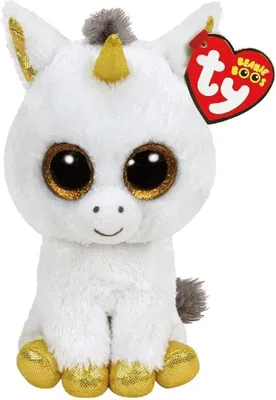 Image de TY Glubschis - Pegasus licorne, blanc/doré - Beanie Boos - 15 cm