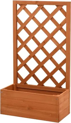 Produktbild von Famanu Pflanzkasten mit Rankgitter - Holz - 50x25x90cm