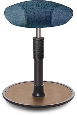 Produktbild von Sitz- Stehhocker Free Regular Triangel Camira Rivet Ozeanblau schwarz /Natur.