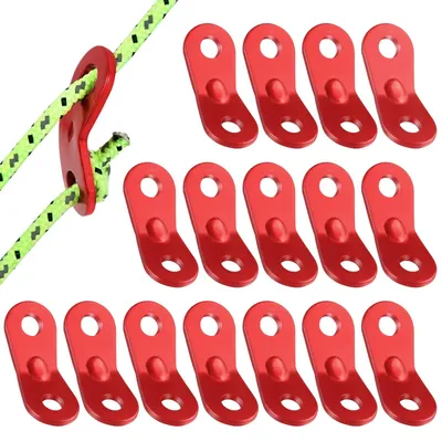 Immagine prodotto di Tensionatori per corda, 16 pezzi. Realizzati in lega di alluminio, ideali per il campeggio e come accessori per tende