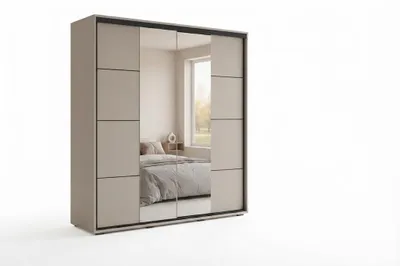 Produktbild von A3 Schiebetürenschrank mit Spiegel - Kaschmir - 100 x 62 x 215 cm