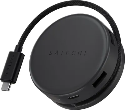 Produktbild von Satechi OntheGo, USB Typ-C, HDMI, RJ-45, USB Typ-C, USB 3.2 Gen 1 (3.1 Gen 1) Type-A, DisplayPort, 5000 Mbit/s, 60 Hz, Schwarz, 100 W