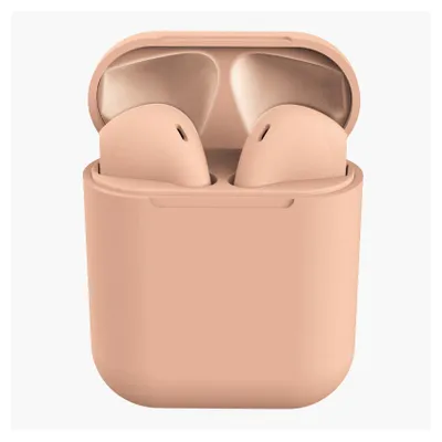 Zdjęcie produktu dla Uniq i12-TWS – bezprzewodowe słuchawki douszne Bluetooth 5.0 z etui ładującym – różowe