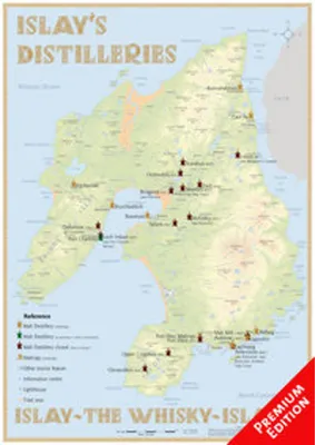 Obrázek produktu pro Palírny whisky Islay - plakát 42x60cm - Premium Edition