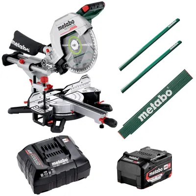 Produktbild von Metabo Akku Kappsäge KGS 18 LTX BL 305 Akku 4,0 Ah Ladegerät Meterstab Bleistift