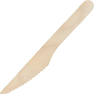 Image de 100 couteaux en bois 16cm brun bois compostable / jetable couteaux vaisselle couverts