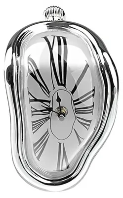 Tafelklocke im Dali-Stil, geschmolzen, silber, 175×115×145 mm