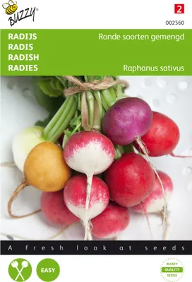 Zdjęcie produktu dla Mieszanka różnych odmian rzodkiewki | Nasiona rzodkiewki od firmy Buzzy Seeds