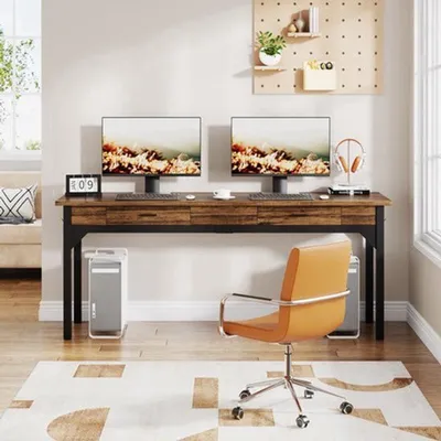 Imagen del producto de Escritorio – Amplio espacio de trabajo – Superficie doble – Con cajones – Ideal para oficina y hogar