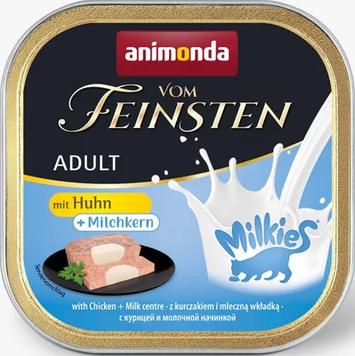Zdjęcie produktu dla Animonda Vom Feinsten Adult Milkies z kurczakiem i mlecznym nadzieniem 100 g