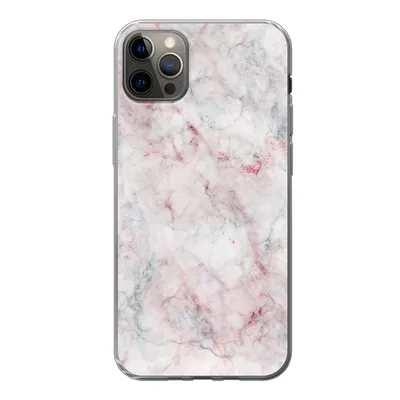 Produktbild von MuchoWow® Handyhülle Schutzhülle Hülle für iPhone 12 Pro Max Marmor - Rot - Naturstein Silikon Softcase Handy Hülle - Hartschale