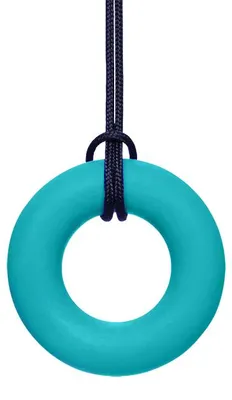Image de Collier thérapeutique ARK pour enfants et adultes. Jouet à mâcher rond avec un pendentif large, idéal pour ceux qui aiment mâcher avec les dents de devant.