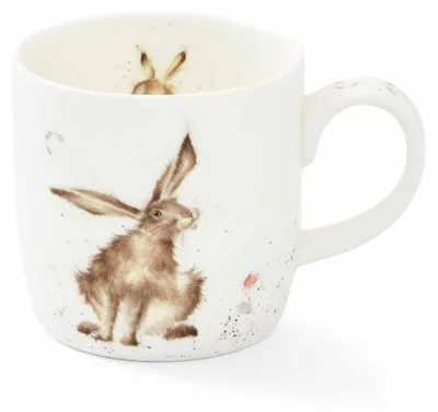 Bone China Tasse mit Hasenmotiv, 0,31 l, Mehrfarbig