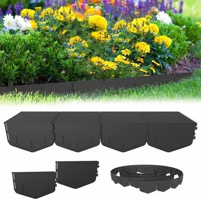 Produktbild von Gartenbegrenzung aus Kunststoff Flexibel 20 cm hoch, 4 m lang, schwarz