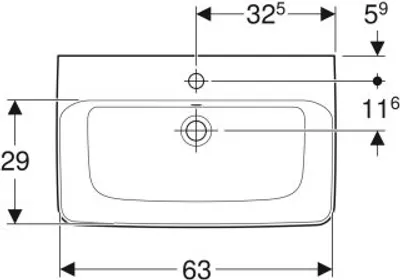 Produktbild von Geberit 501714008 Renova Compact Waschtisch, 65x40cm
