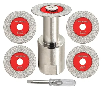 Image de Jeu de 5 disques de coupe diamant de 30 mm avec bride M14, pour verre, marbre, carrelage et céramique