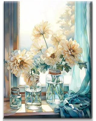 Zdjęcie produktu dla Zestaw do tworzenia obrazów diamentowych "Kwiaty", 30x40 cm, 5D, zestaw do rękodzieła, dekoracja ścienna, styl retro