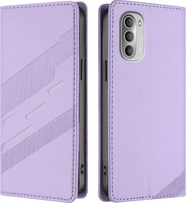 Image de Etui pour Motorola Moto G51 5G, étui portefeuille en cuirPolyuréthaneavec fente pour cartes et fonction stand Violett