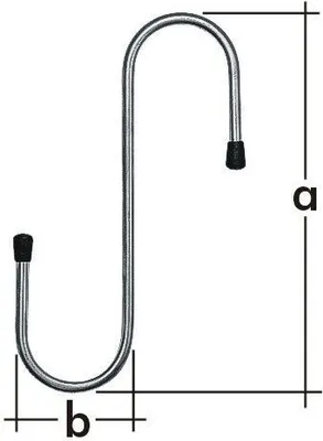 Image de Support de garage, crochet type S, 200x58mm