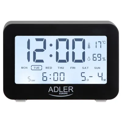 Produktbild von AD 1196 schwarz Batteriebetriebener Wecker