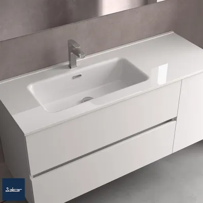 Produktbild von Waschtisch CONSTANZA 910 ohne Siphon und Clickerabfluss, für Schrank 600 PORZELLAN WEIß 910 x 20 x 460 mm