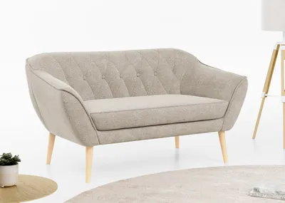 Produktbild von Sofa, Skandinavischer Stil, Holzbeine - PIRS - 2 Sitzer - Beige - Struktur