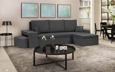 Produktbild von Ecksofa DAKOTA2 mit Schlaffunktion - Dunkelgrau